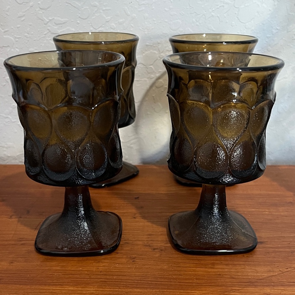 Noritake Walnut Brown Textured Glass Goblet